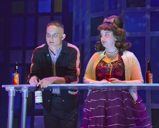 Zak Reynolds and Juliette Talley as Eddie and Rose in Dogfight